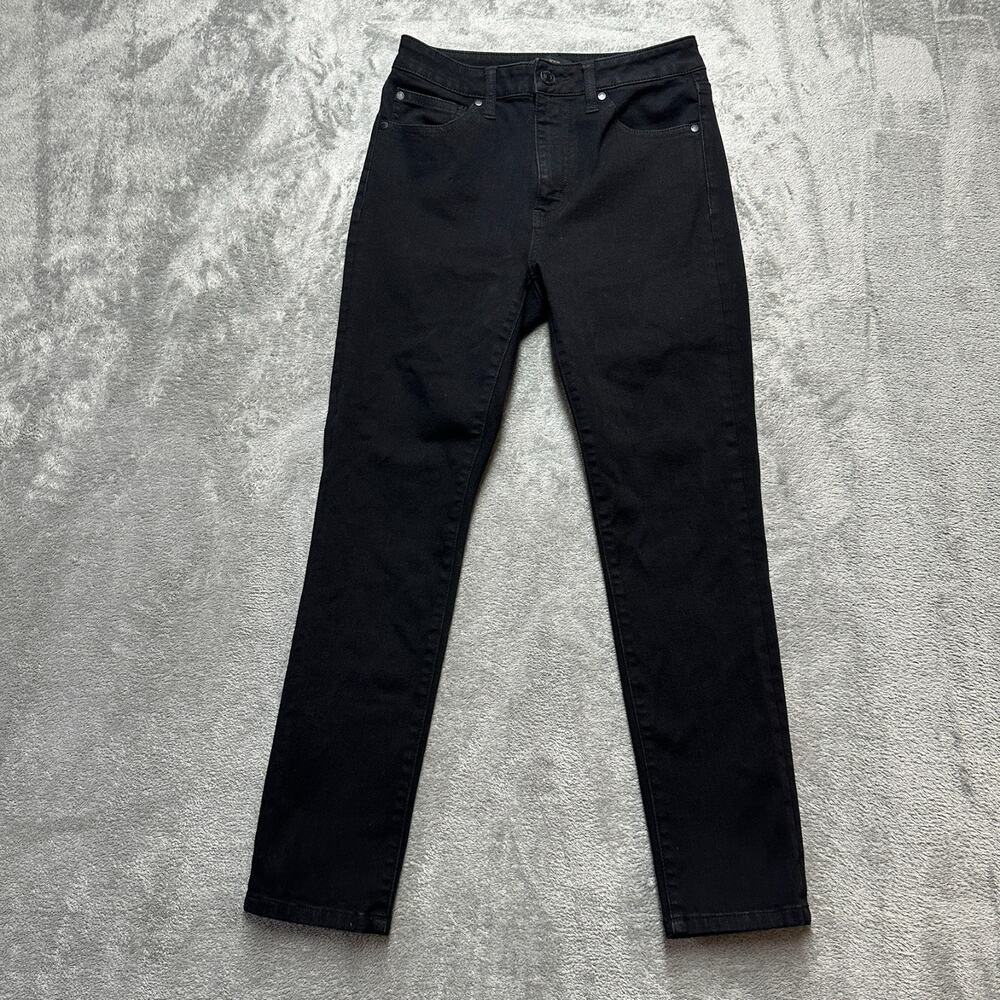 Quince Jeans Womens 27 Stretch High Rise Skinny Organic Cotton Black
